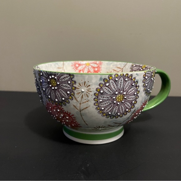 Pier One 20oz hand-painted mug, bowl retired pattern